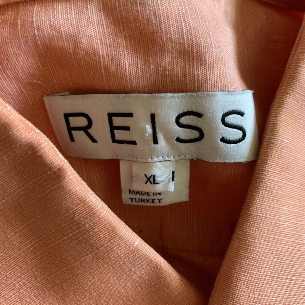 FINAL Reiss Amazon Short Sleeve Two Pocket Safari Shirt Men's XL Cotton Linen - Picture 6 of 7